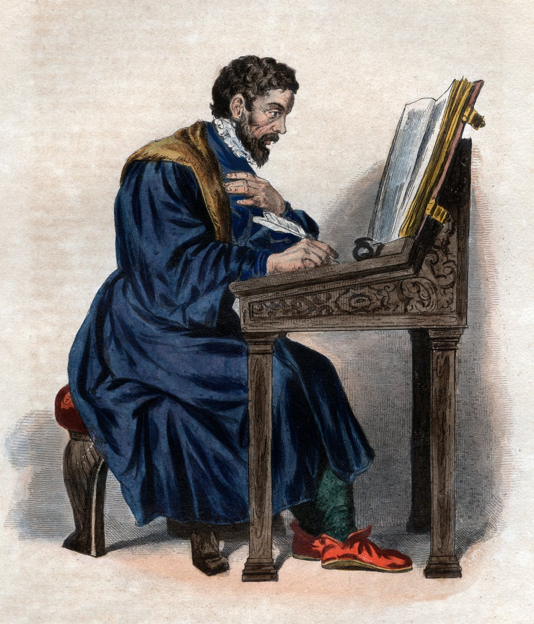 Portrett av Etienne Jodelle (1532-1573), fransk dramatiker og poet. av French School