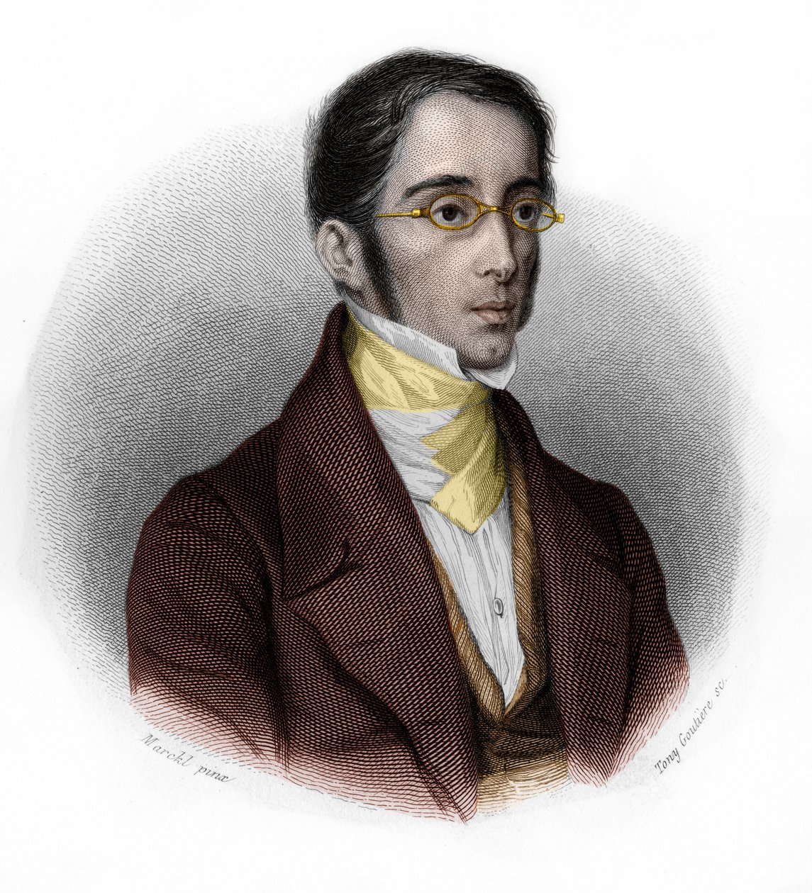 Portrett av Etienne Joseph Louis Garnier-Pages (Garnier Pages) (1801-1841), fransk politiker. i "" LIBRE DES SPEAKERS"" av Louis de Cormenin Timon. 1842. Privat samling. av French School