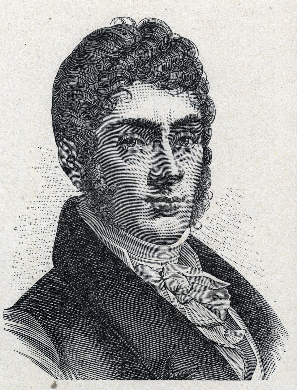 Portrait of Etienne Nicolas Mehul (1763-1817) French composer. Engraving from 1889. Private collection. av French School