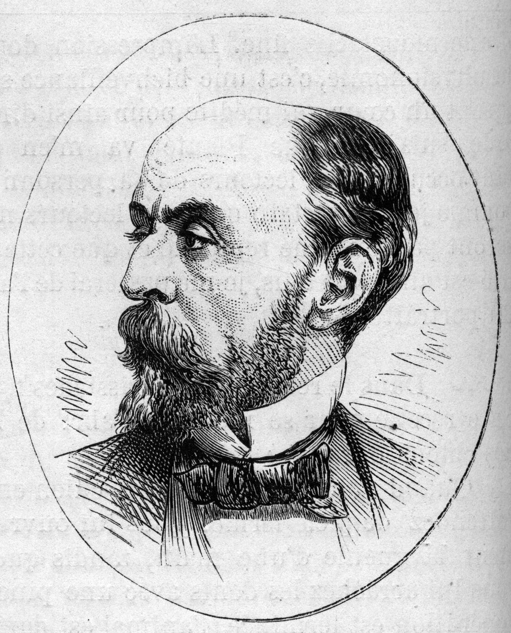 Portrait of Eugene Fromentin (1820-1876), French painter. Engraving in “” Le Monde Illustré”” n°890 of 2 May 1874. av French School