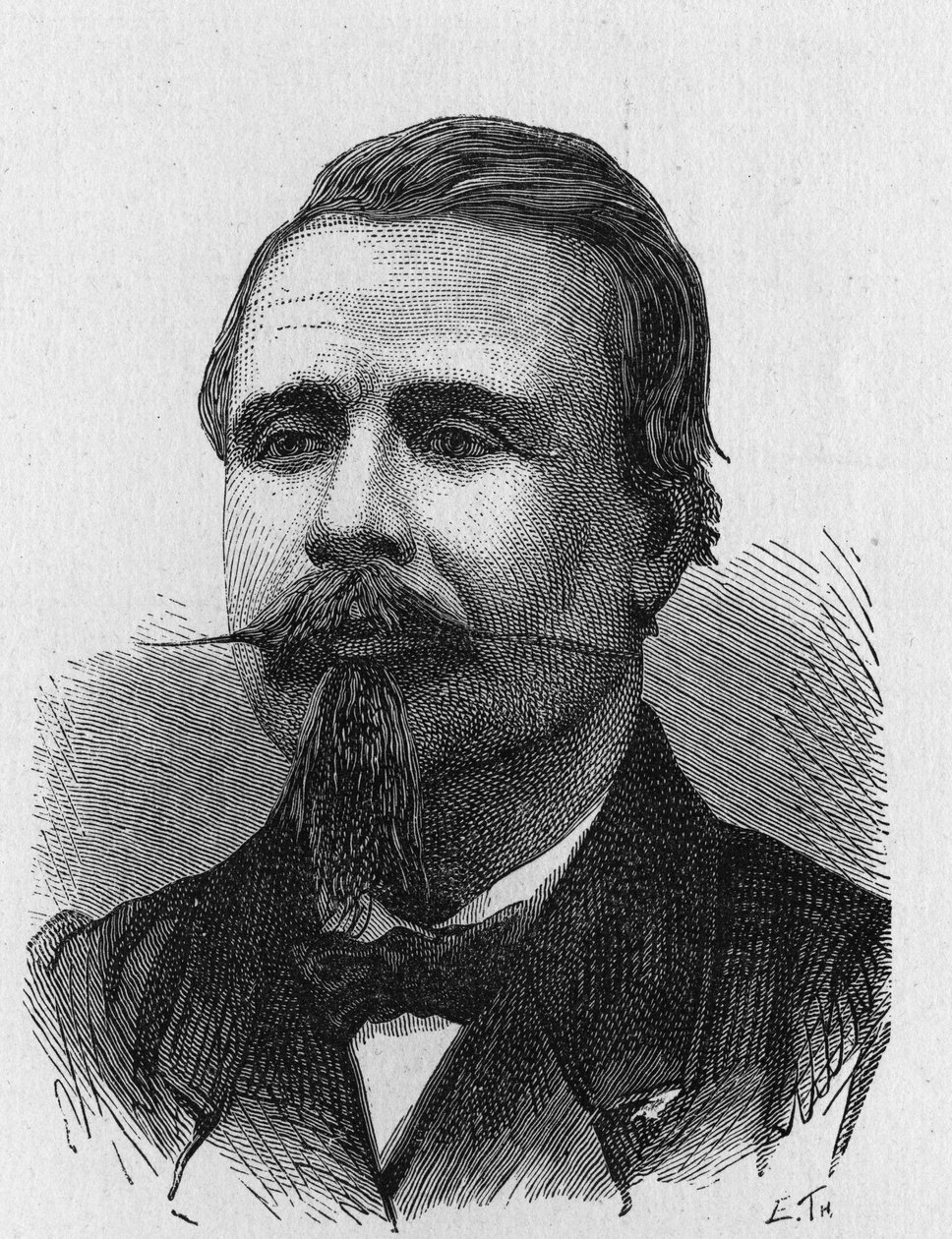 Portrett av Eugène Godard (1827 - 1890), fransk luftfartskunstner - i "" Album of Science; berømte lærde; Store funn""" 1896. av French School