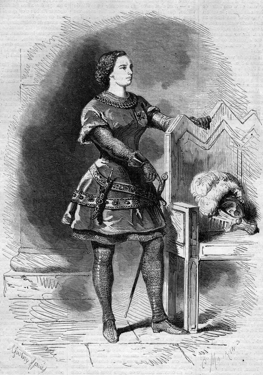 Portrett av Felicita Vestvali (1824-1880), polsk sanger, i rollen som Romeo i første akt av "Romeo og Julie" ved Paris Opera av French School