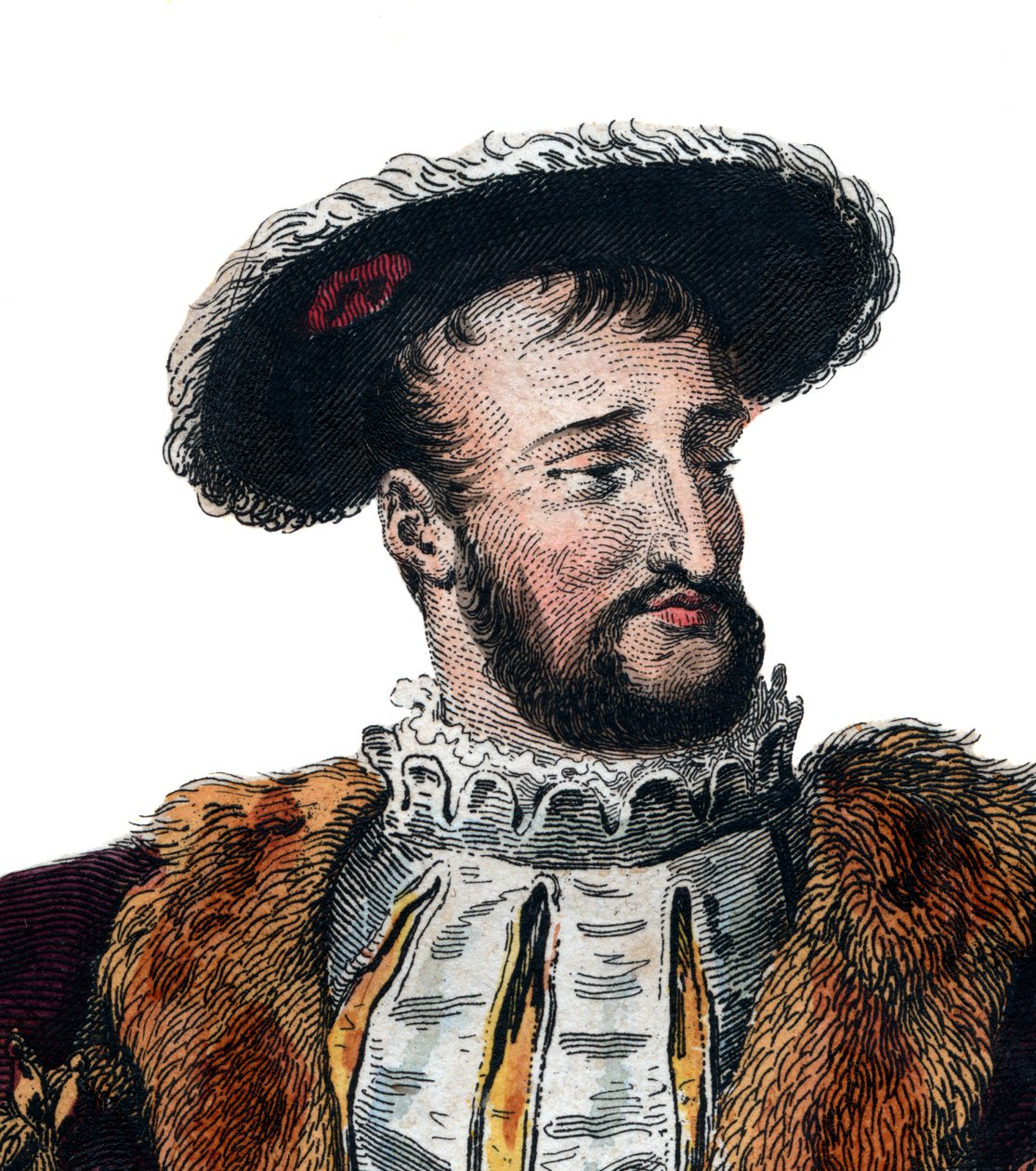 Portrett av Frans I av Frankrike (1494-1537), konge av Frankrike. av French School
