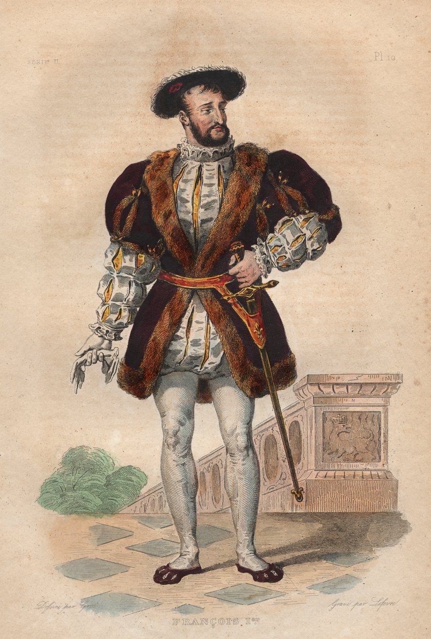 Portrett av Frans I av Frankrike (1494-1537), konge av Frankrike. av French School