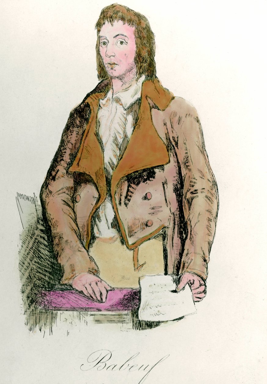 Portrett av Francois Babeuf dit Gracchus (1760 - 1797) revolusjonær. Gravering av French School
