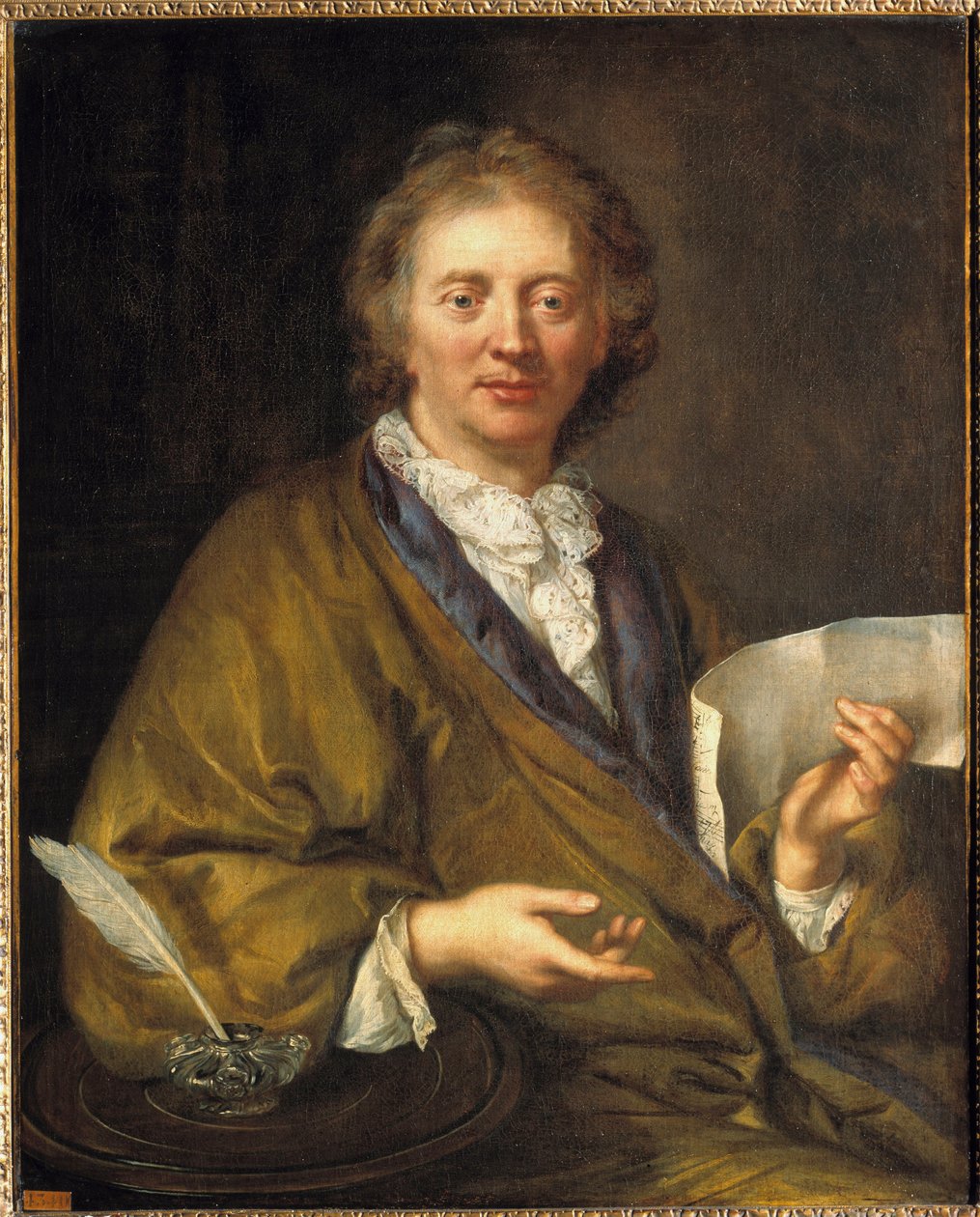 Portrett av Francois Couperin (1668-1733), dit Couperin le Grand, fransk komponist og organist. Anonymt maleri fra 1600-tallet. olje på lerret, 90 x 73 cm. - Portrett av Francois Couperin (1668-1733), kjent som Couperin den store, fransk komponist og av French School