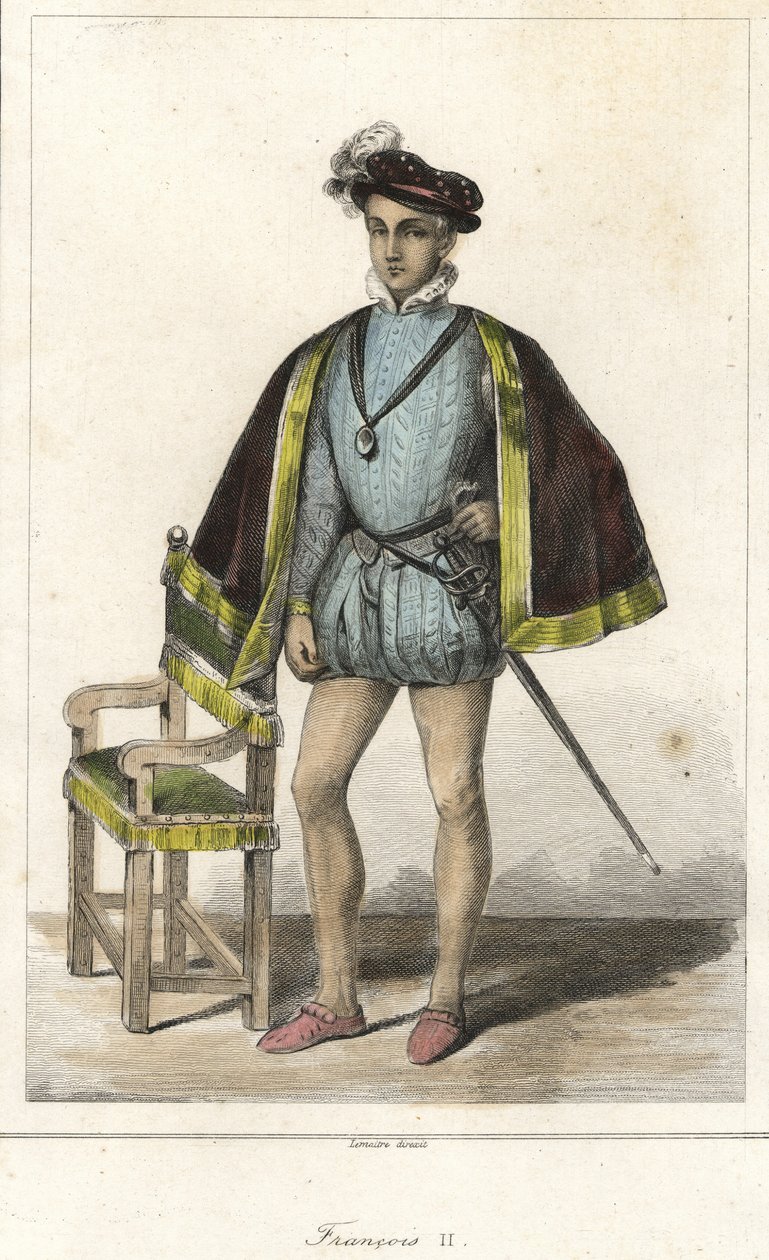 Portrett av Francois II (1544 - 1560), konge av Frankrike. av French School