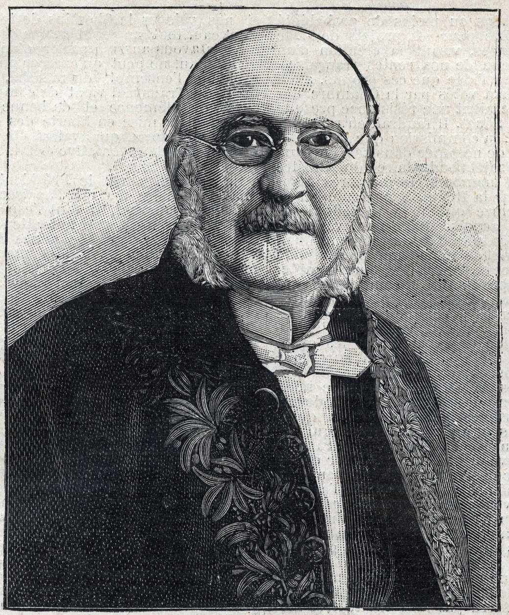 Portrait of Francois Jules Suisse dit Jules Simon (1814-1896), French philosopher and statesman, in " Le Petit Parisien”” av French School