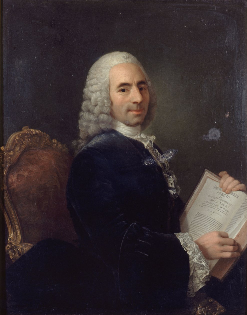 Portrett av Francois Quesnay (1694-1774) lege av Louis XV og fysiokrat, etter 1743 (olje på lerret) av French School