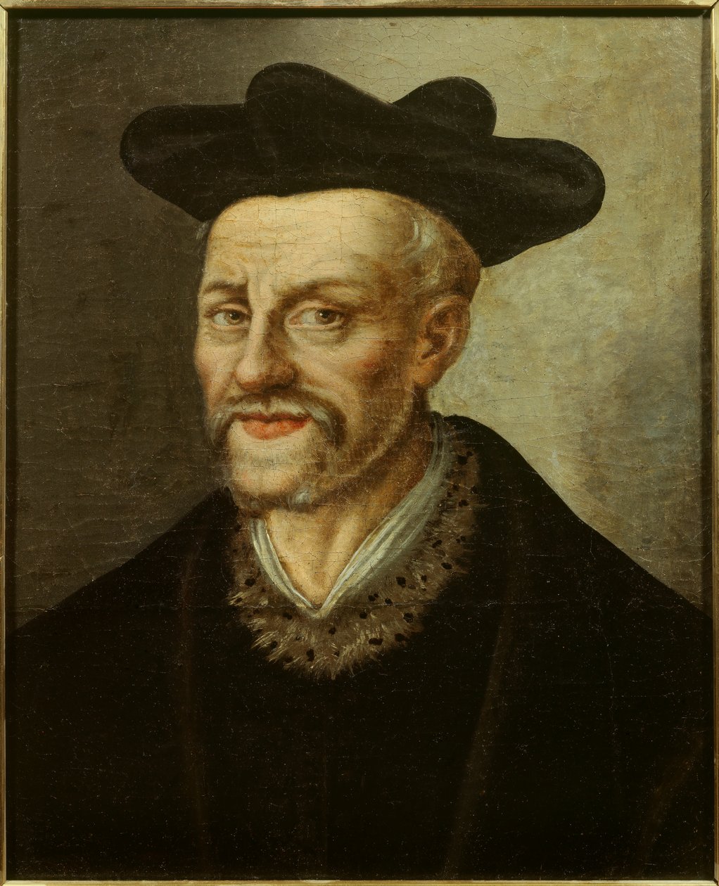 Portrett av Francois Rabelais (1494-1553), fransk forfatter og lege. Maleri av den franske skolen. Det 16. århundre. Søn 0,49x0,40 m Musee du chateau de Versailles av French School