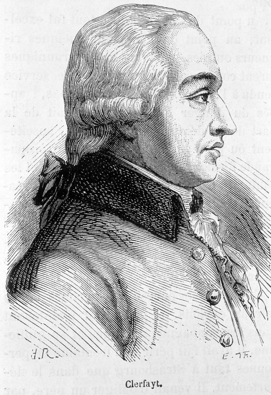 Portrett av Francois de Croix Comte de Clerfayt (eller Clairfayt), østerriksk feltmarskalk (1733-1798) - i "" L