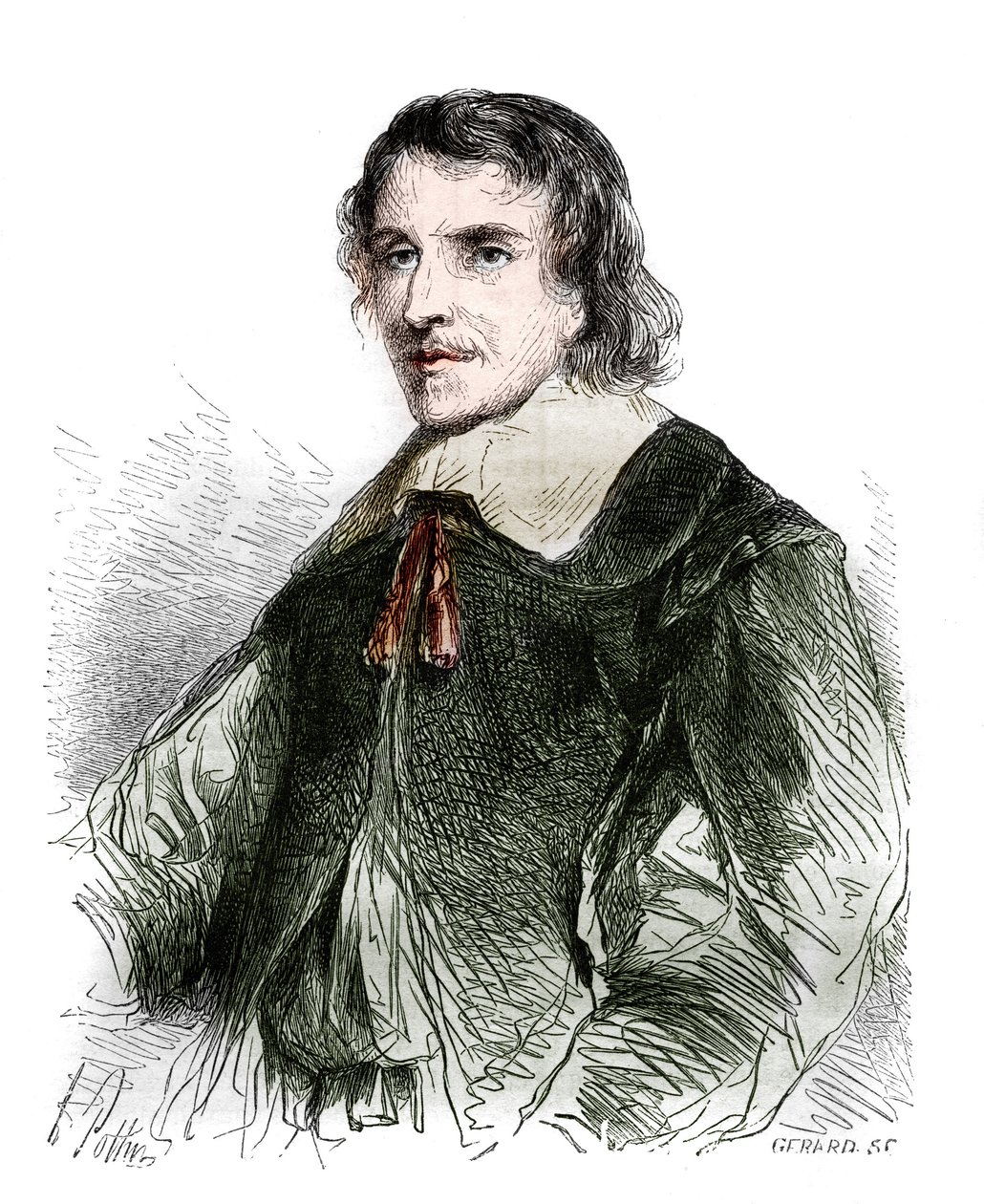 Portrait of Francois de La Mothe Le Vayer (La-Mothe-Le-Vayer) (1585-1672), French philosopher. Engraving from 1858. av French School