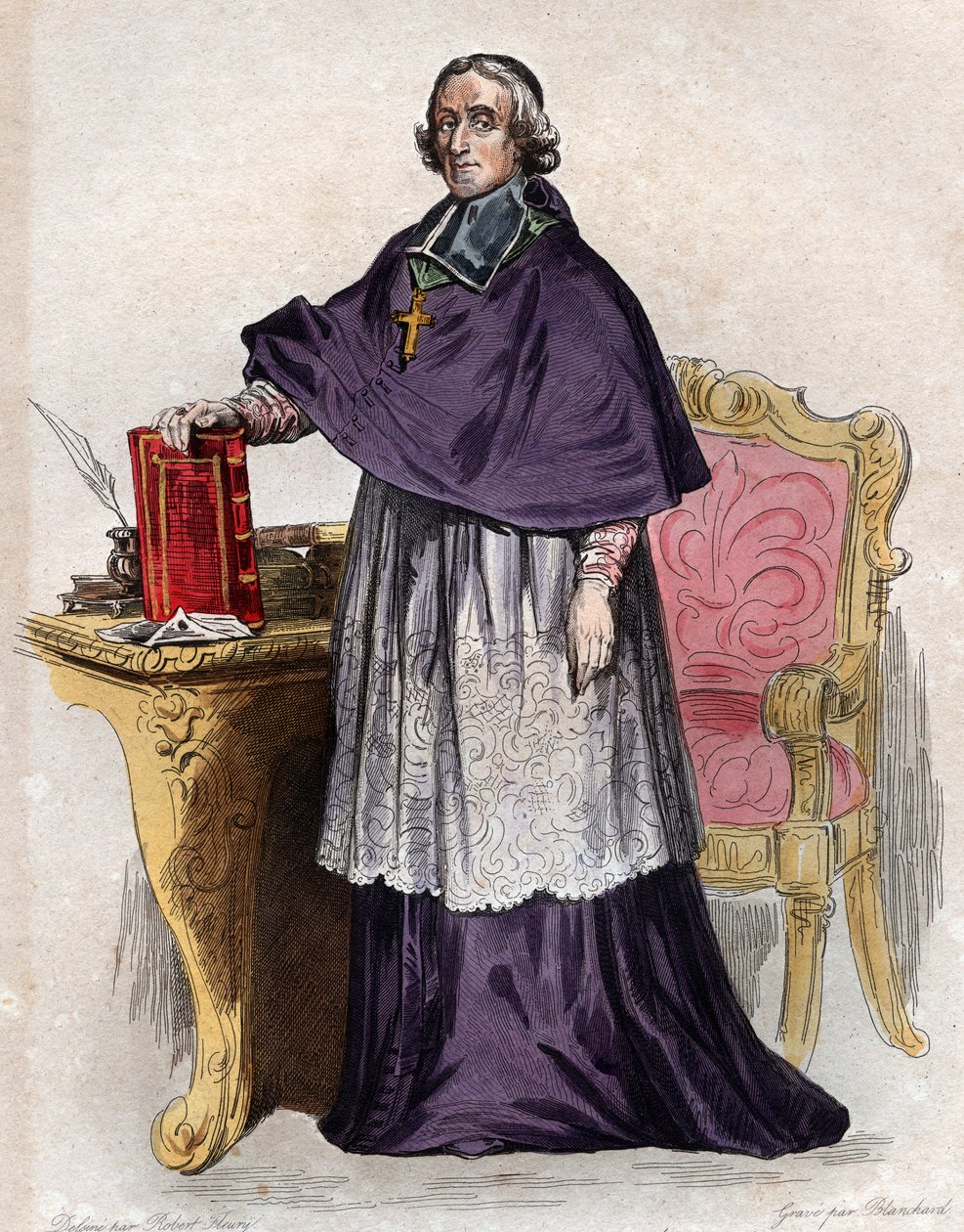 Portrett av Francois de Pons de Salignac de La Mothe Fenelon (1651-1715), fransk erkebiskop, teolog, poet og forfatter. av French School