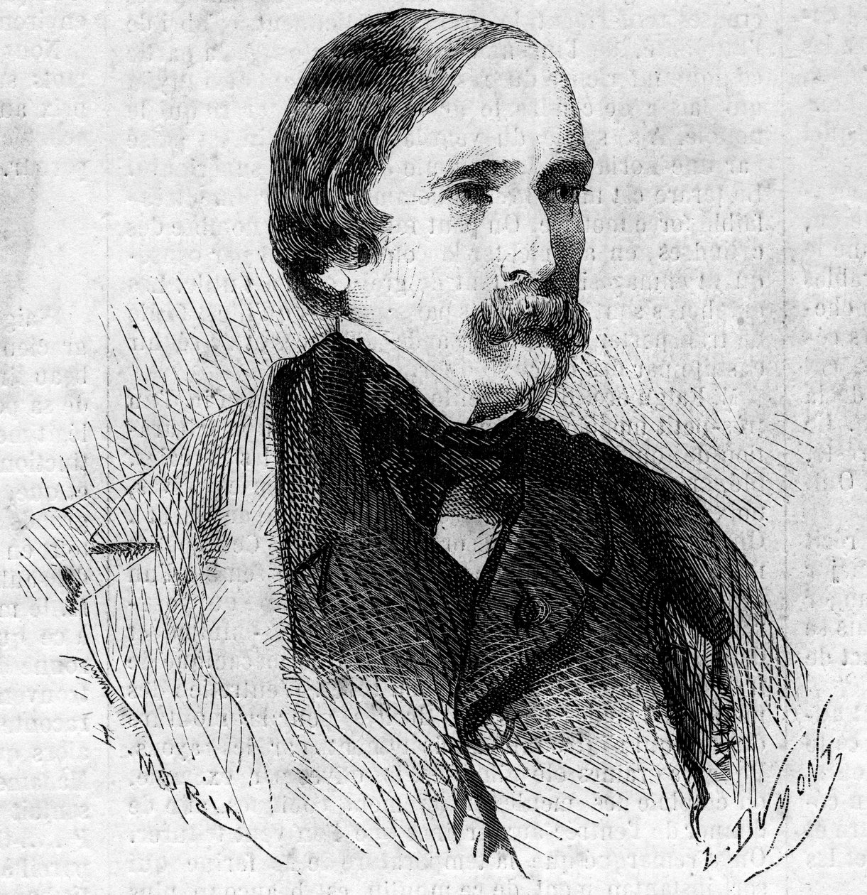Portrett av den franske senatoren Laity, keiserlig kommissær ved annekteringen av Savoie til Frankrike 14. juni 1860. Gravering i "" Le Monde Illustré"" nr. 168 av 30. juni av French School