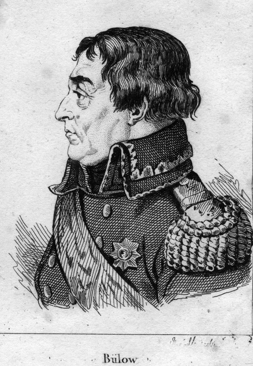 Portrett av Friedrich Wilhelm von Bulow (gravering) av French School