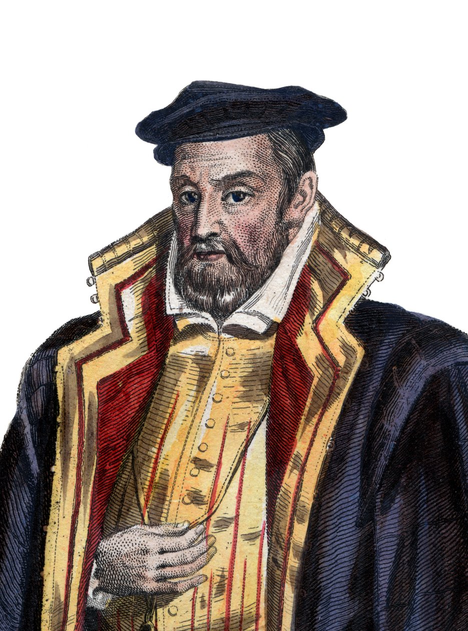 Portrett av Gaspard II de Coligny (1519-1572), Lord de Chatillon, fransk adelsmann og admiral. av French School