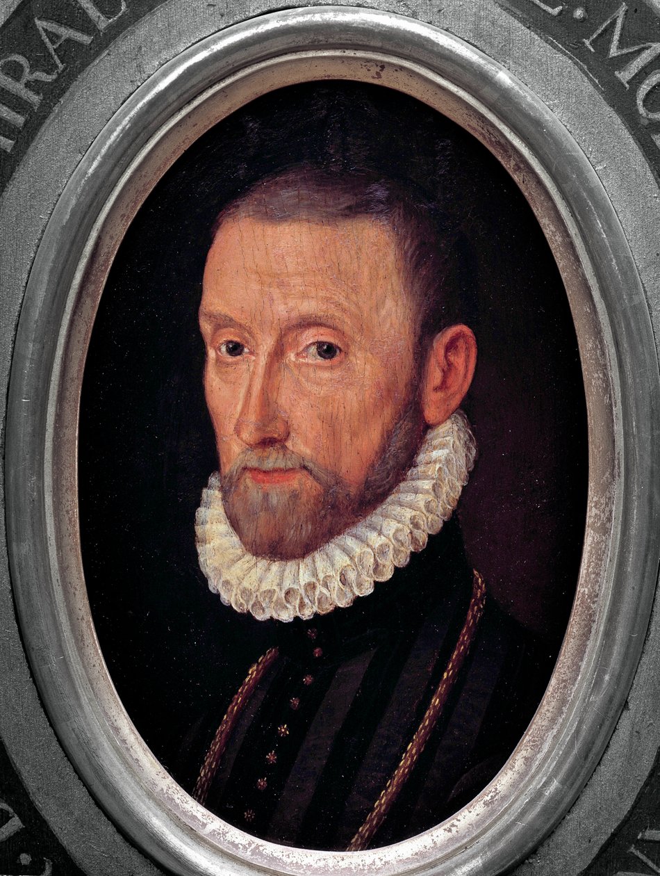 Portrett av Gaspard de Coligny, admiral av Frankrike (1519-1572) Maleri av den franske skolen av French School