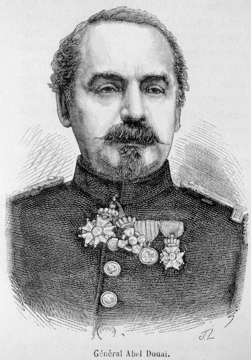 Portrett av general Abel Douai- i "" L'Histoire de France "" av Henri Martin av French School