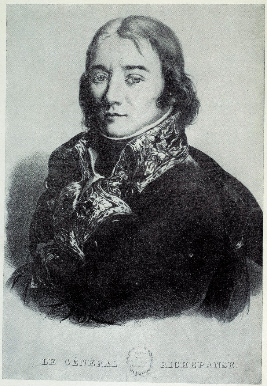 Portrett av general Antoine Richepance (eller Richepanse) (1770-1803), til fordel for slaveri. Trykk fra 1800-tallets Chartres, Musee des Beaux Arts av French School
