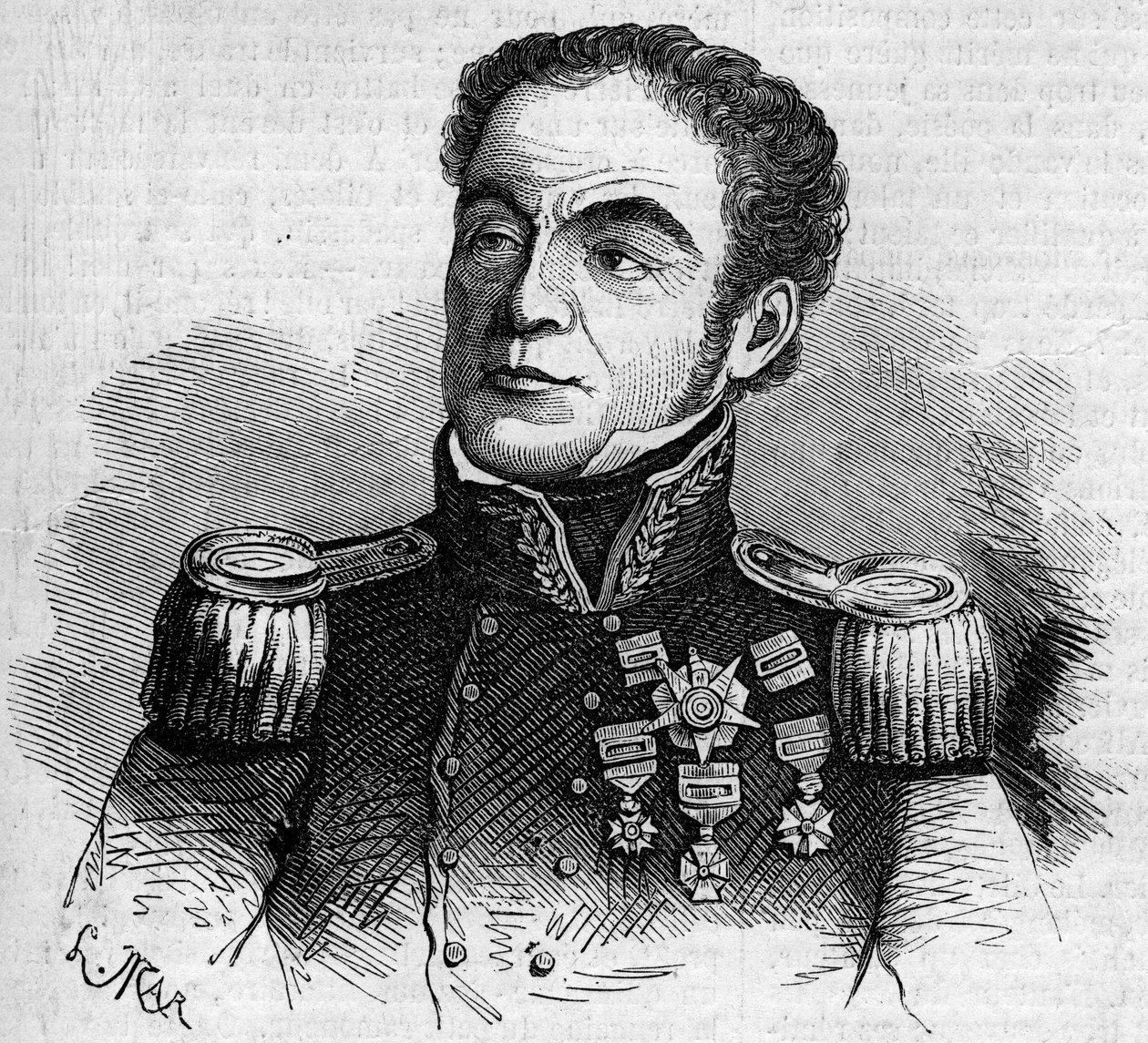 Portrett av general Antonio Lopez de Santa Anna (Santa Anna av French School