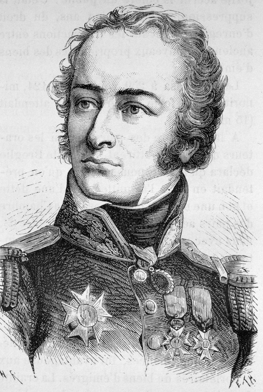 Portrett av general Fey - i "" The History of France"" av Henry Martin av French School