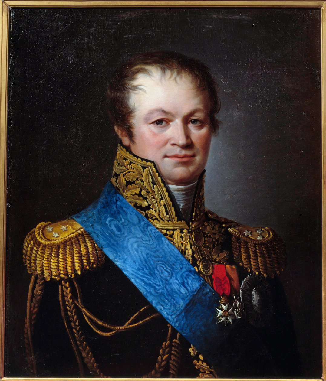 Portrett av general Henri François Marie Charpentier (1769-1831) med de tre keiserlige Painting de l