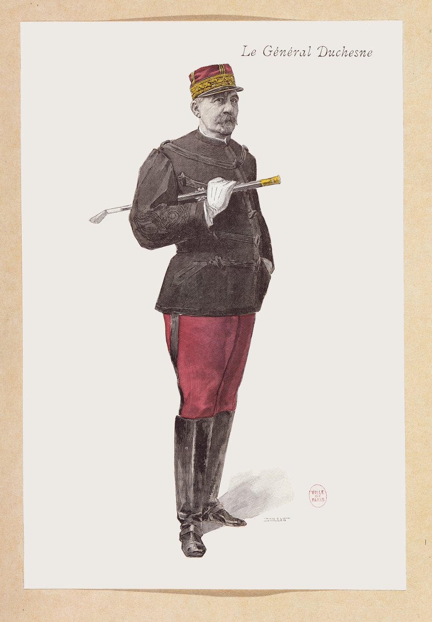 Portrett av general Jacques Duchesne (1837-1918) (gravering) av French School