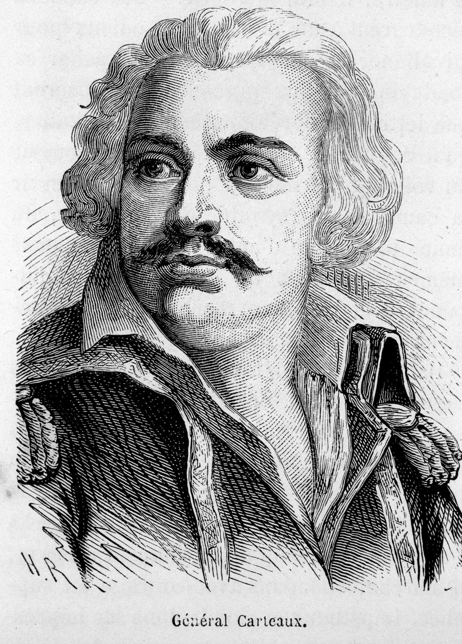 Portrett av general Jean Francois Carteaux (1751-1813) - i "" The History of France"" av Henri Martin av French School