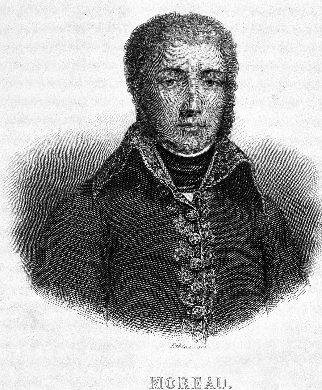 Portrett av general Jean Victor (Jean-Victor) Moreau (1763-1813) - i "" Revolution francaise"" av Thiers av French School
