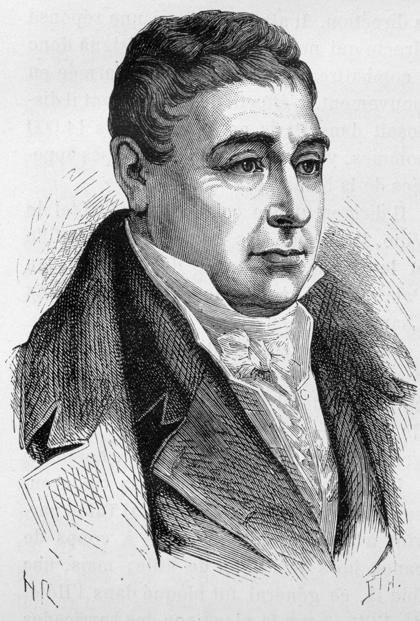 Portrett av general La Fayette (Lafayette) (1757 - 1834) - i "" The History of France"" av Henri Martin av French School