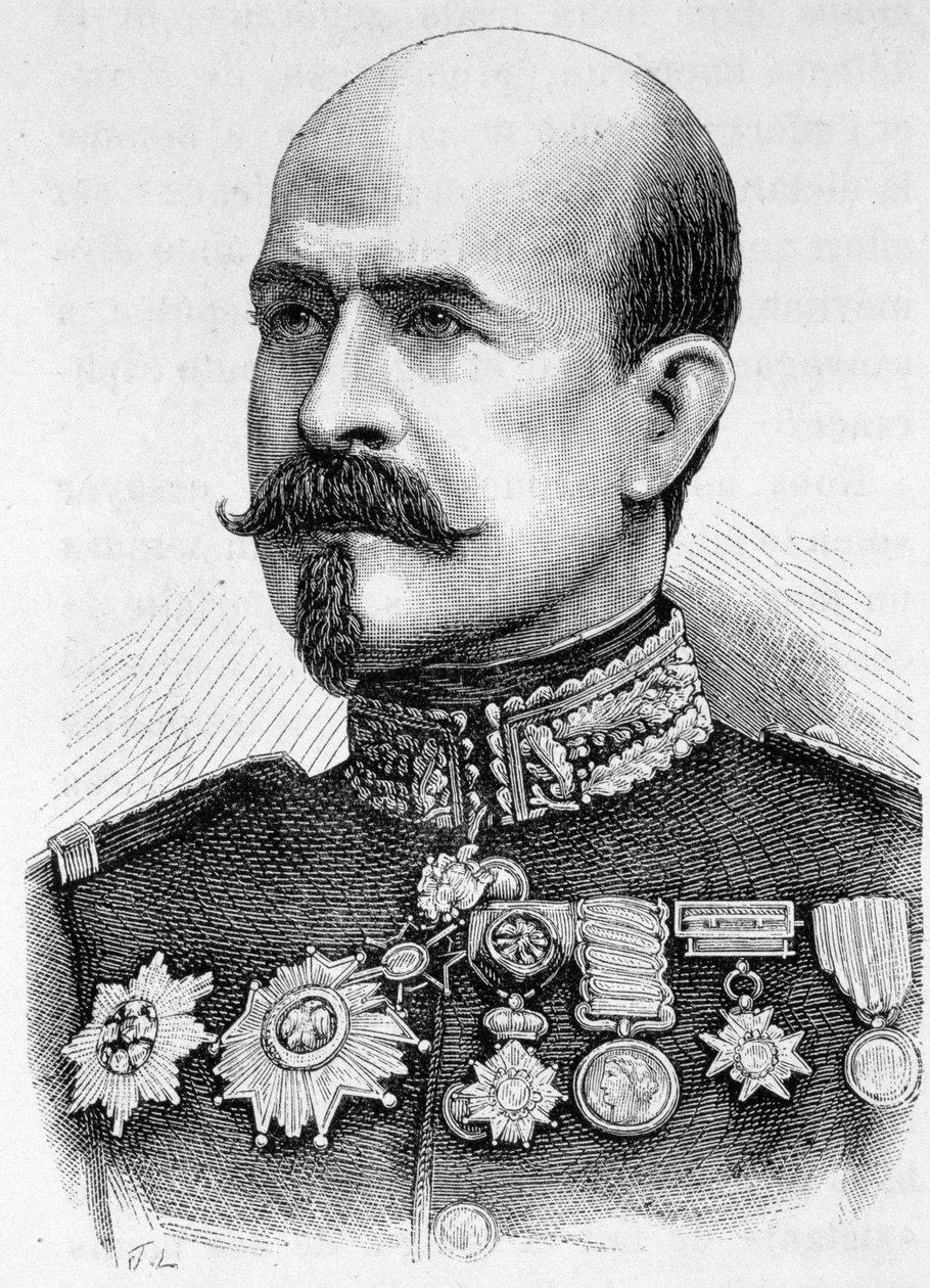 Portrett av general Trochu (1815 - 1896) - i "" L'Histoire de France "" av Henri Martin av French School