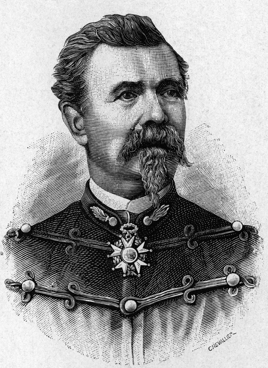 Portrait of General de Reffye - in “” Album of Science; illustrious scientists; Great discoveries””” 1896. av French School