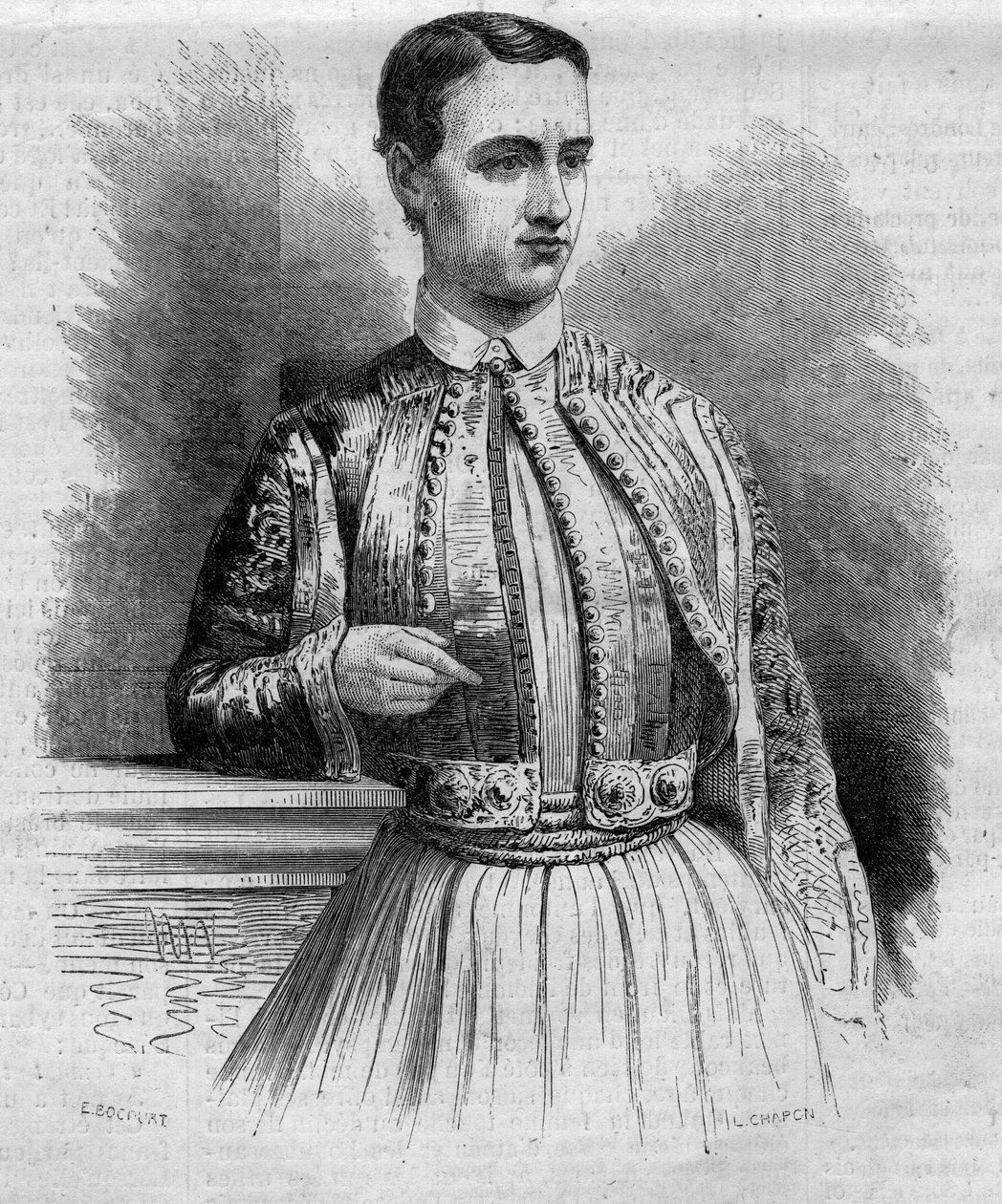 Portrett av George I (Georges of Denmark) (1845-1913), konge av Hellas. Gravering i "" Le Monde Illustré"" nr. 340 av 17. oktober av French School
