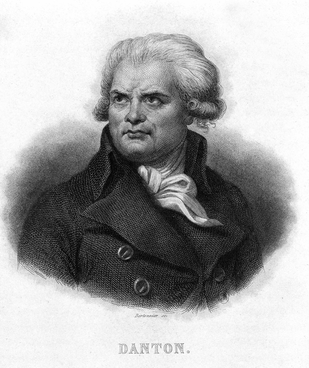 Portrett av George Jacques Danton (1759 - 1794) - i "" Revolution francaise"" av Thiers. 1800-tallet av French School