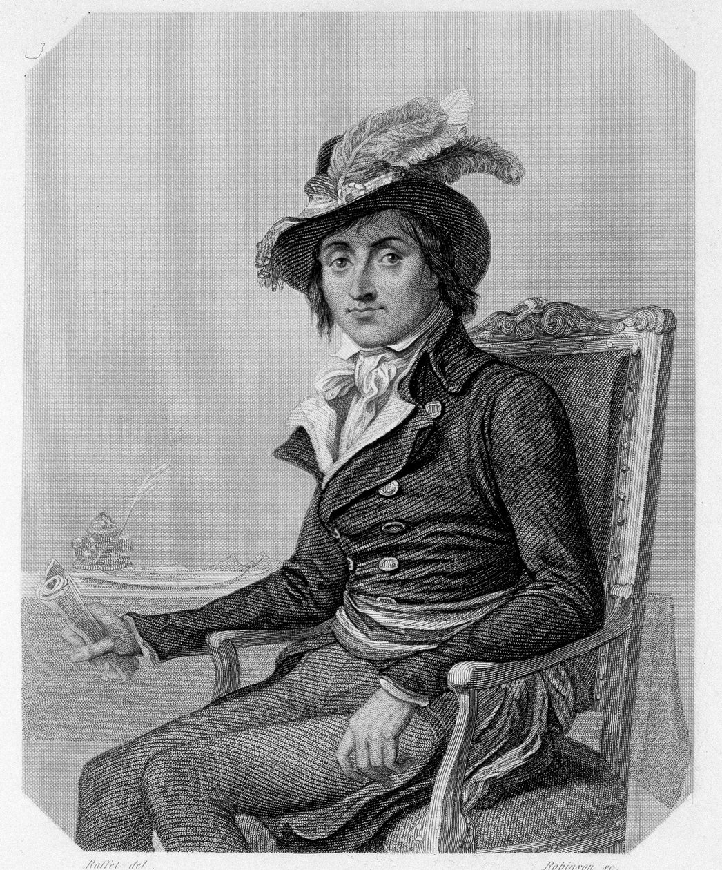 Portrett av Georges Couthon (1755-1794), fransk politiker. I "The history of the Girondins"" av Lamartine av French School