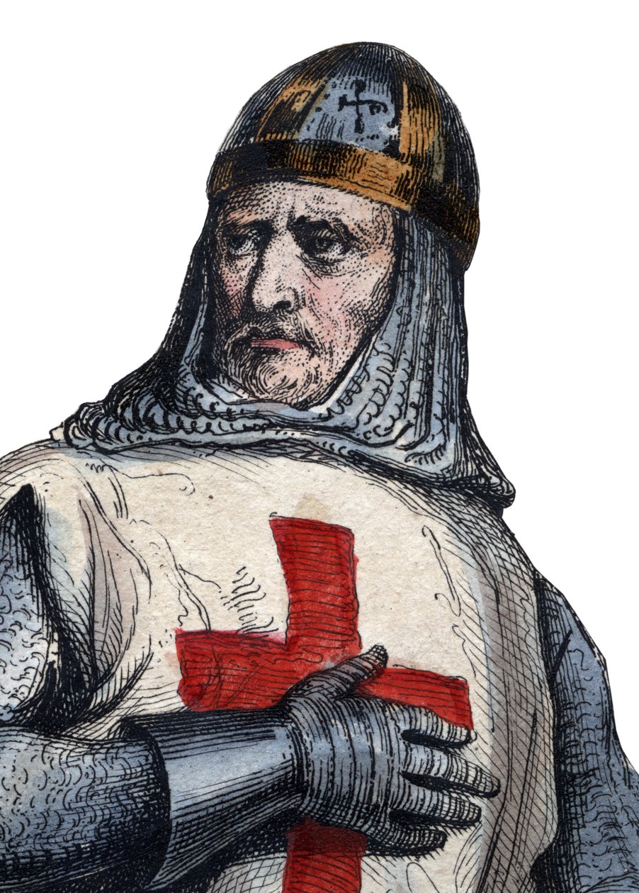 Portrett av Godfrey av Bouillon (104061-1100), frankisk ridder, en av lederne for det første korstoget. av French School