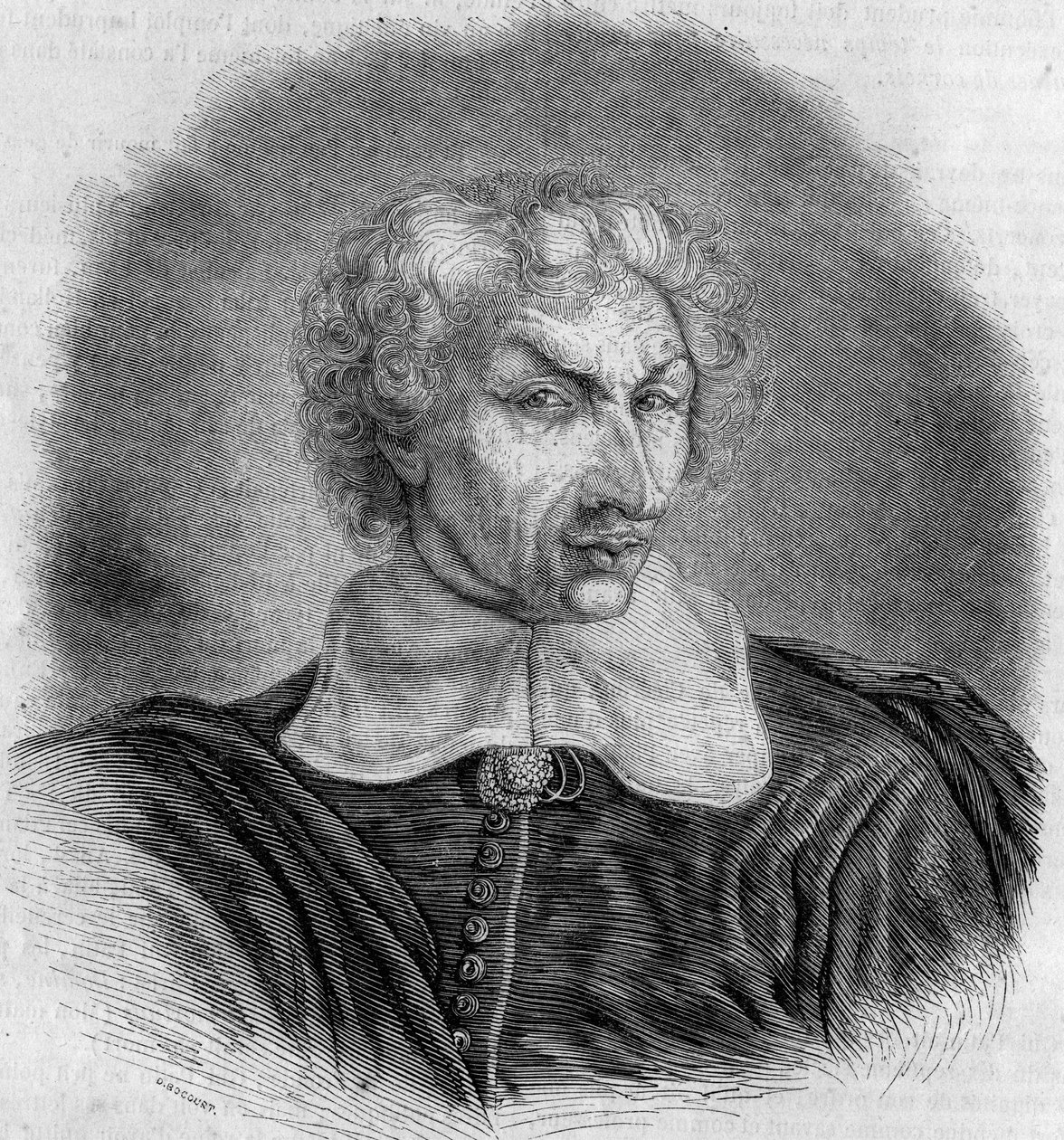 Portrait of Gui (Guy) Patin (1601-1672), French doctor and writer. Engraving by Bocour in “” Le Magasin picturesque”” av French School