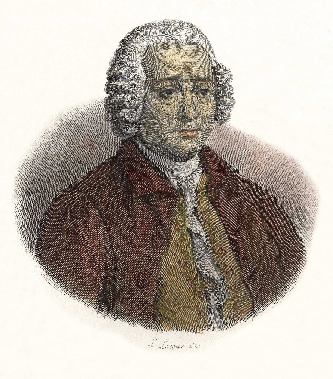 Portrett av Guillaume Chretien (Guillaume-Chretien) av Lamoignon de Malesherbes (1721-1794), fransk sorenskriver. i "" Portretter av nyttige menn"" av French School