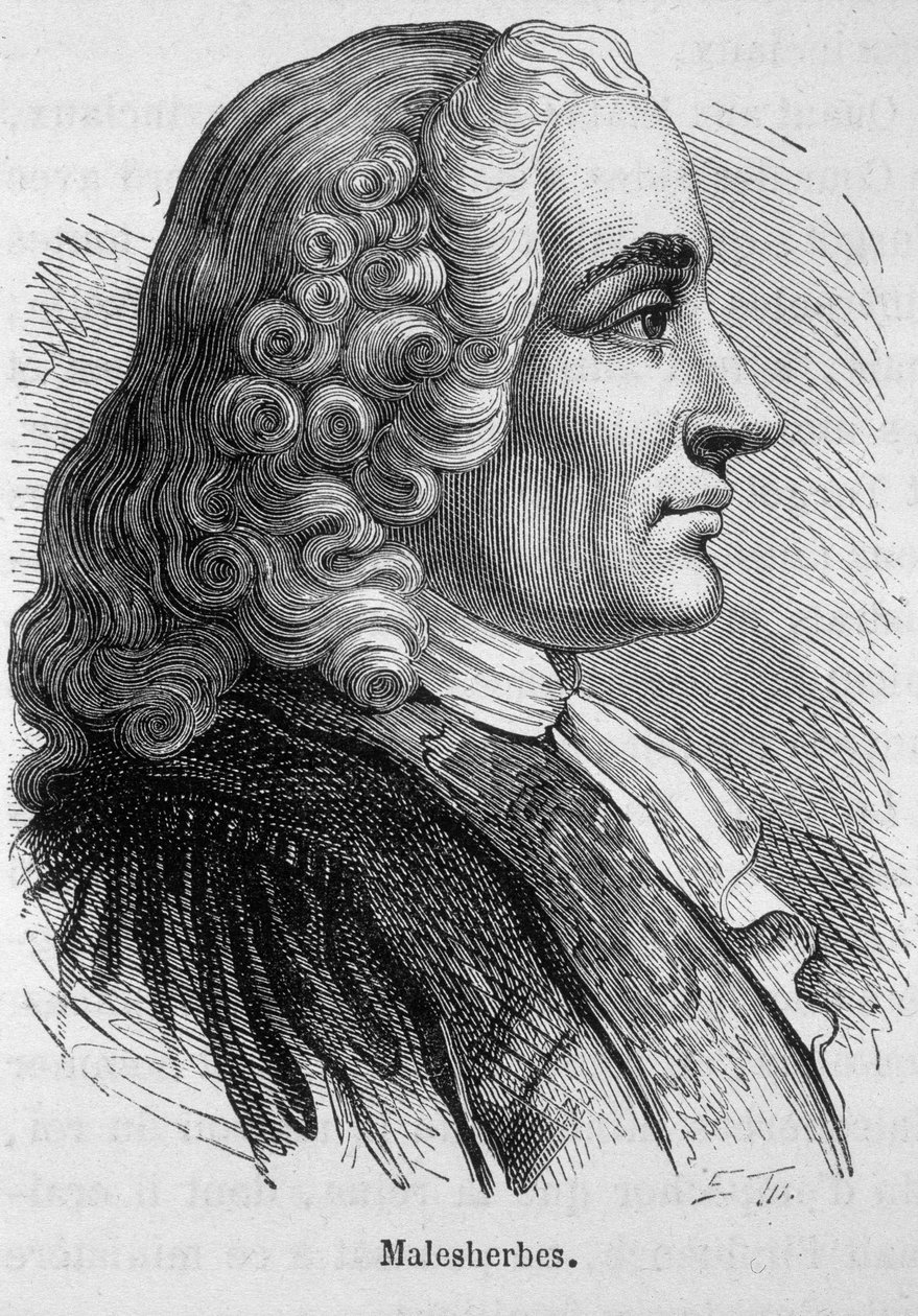 Portrett av Guillaume Chretien (Guillaume-Chretien) av Lamoignon de Malesherbes (1721-1794), fransk politiker - i "" L