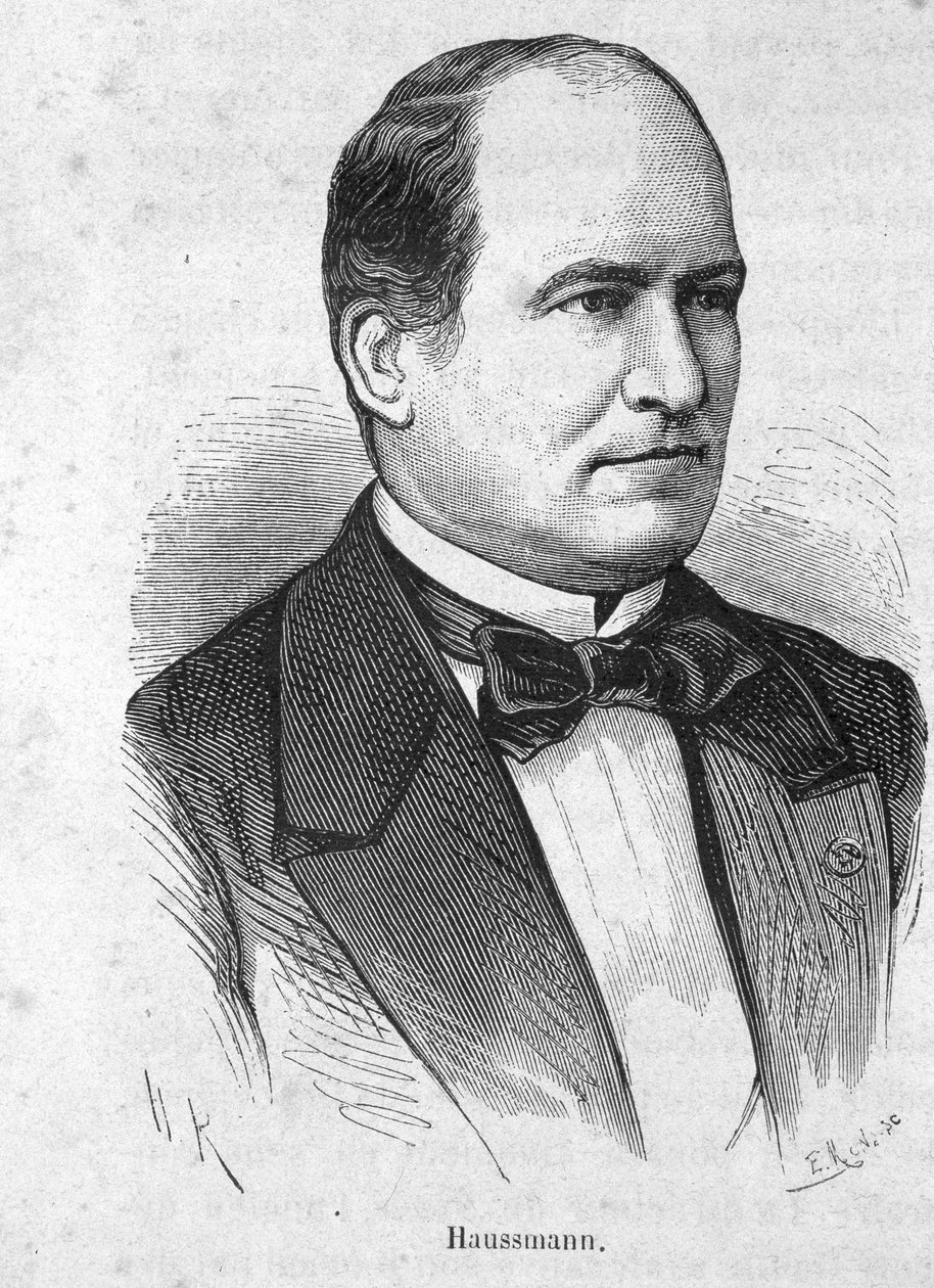 Portrett av Haussmann (1809 - 1891) fransk politiker - i "The History of France" av Henri Martin av French School