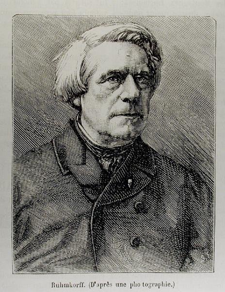 Portrett av Heinrich Daniel Ruhmkorff (1803-77) av French School