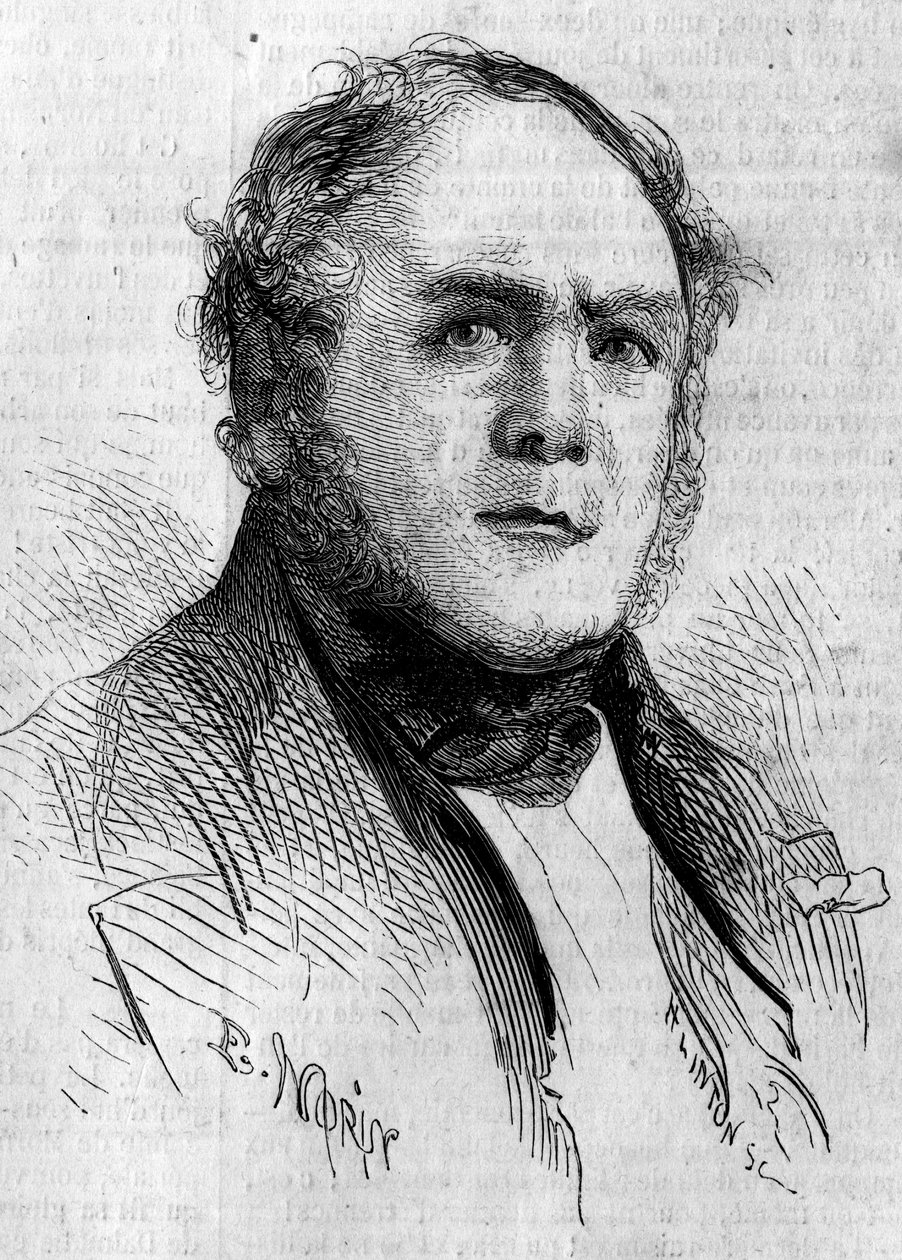 Portrett av Henri Boulay de la Meurthe (1797-1858), fransk senator. Gravering av Morin i "" Le Monde Illustré"" nr. 85 av 4. desember 1858. av French School
