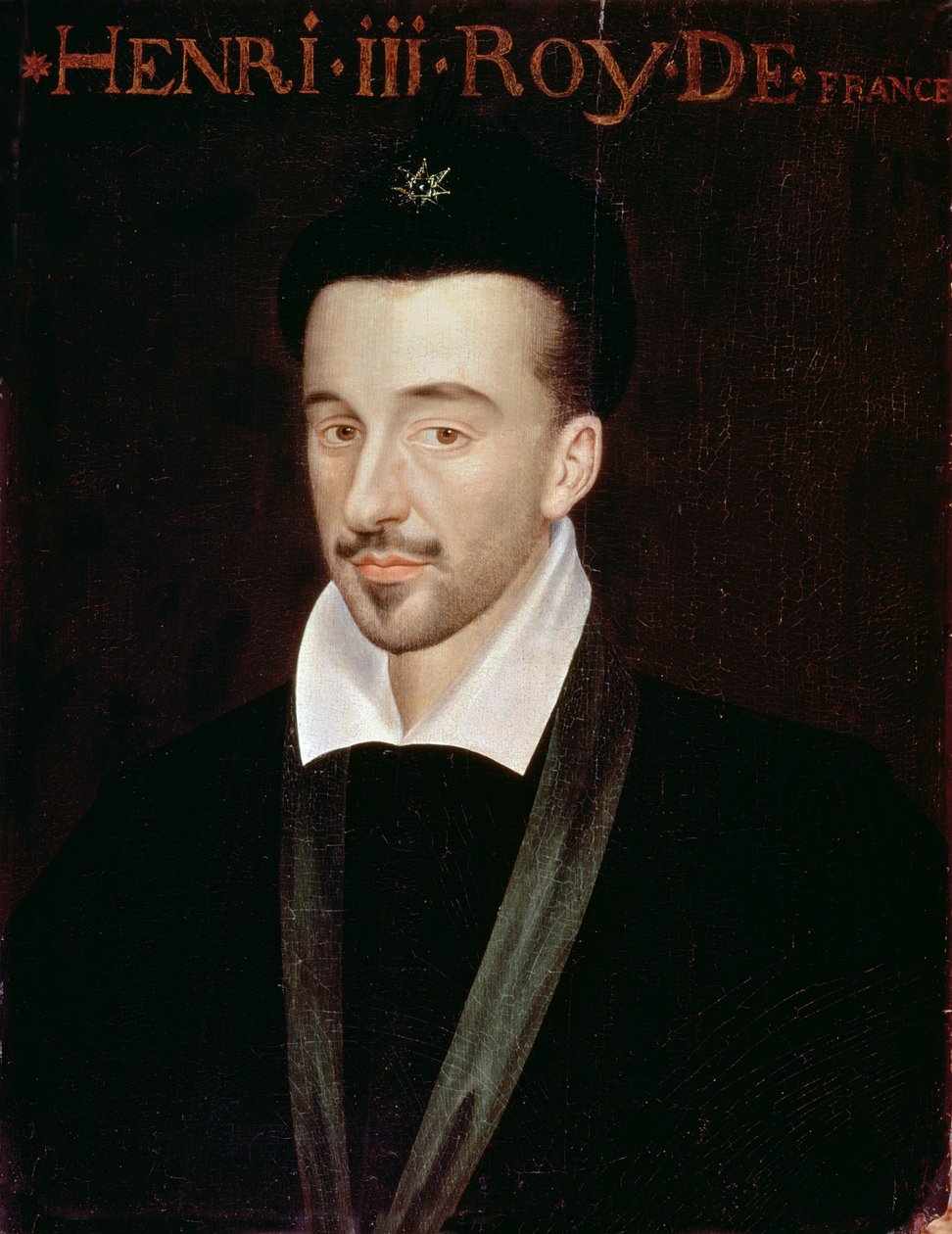 Portrett av Henri III (1551-89) av French School