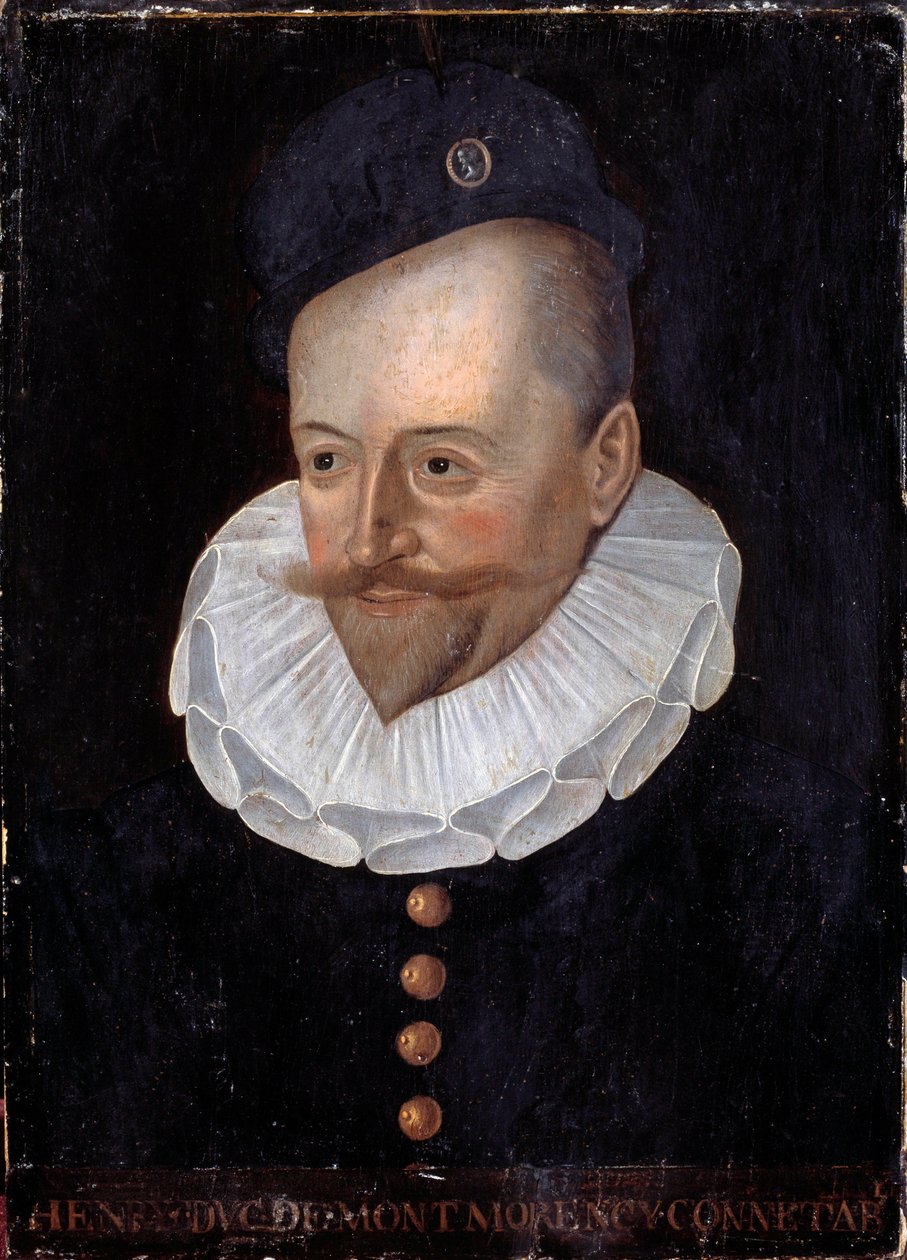 Portrett av Henri I, hertugen av Montmorency, Connetable of France (1534-1614) Maleri av den franske skolen på 1500-tallet. Dim. 0,31 x 0,22 m. Versailles, slottene i Versailles og Trianon av French School