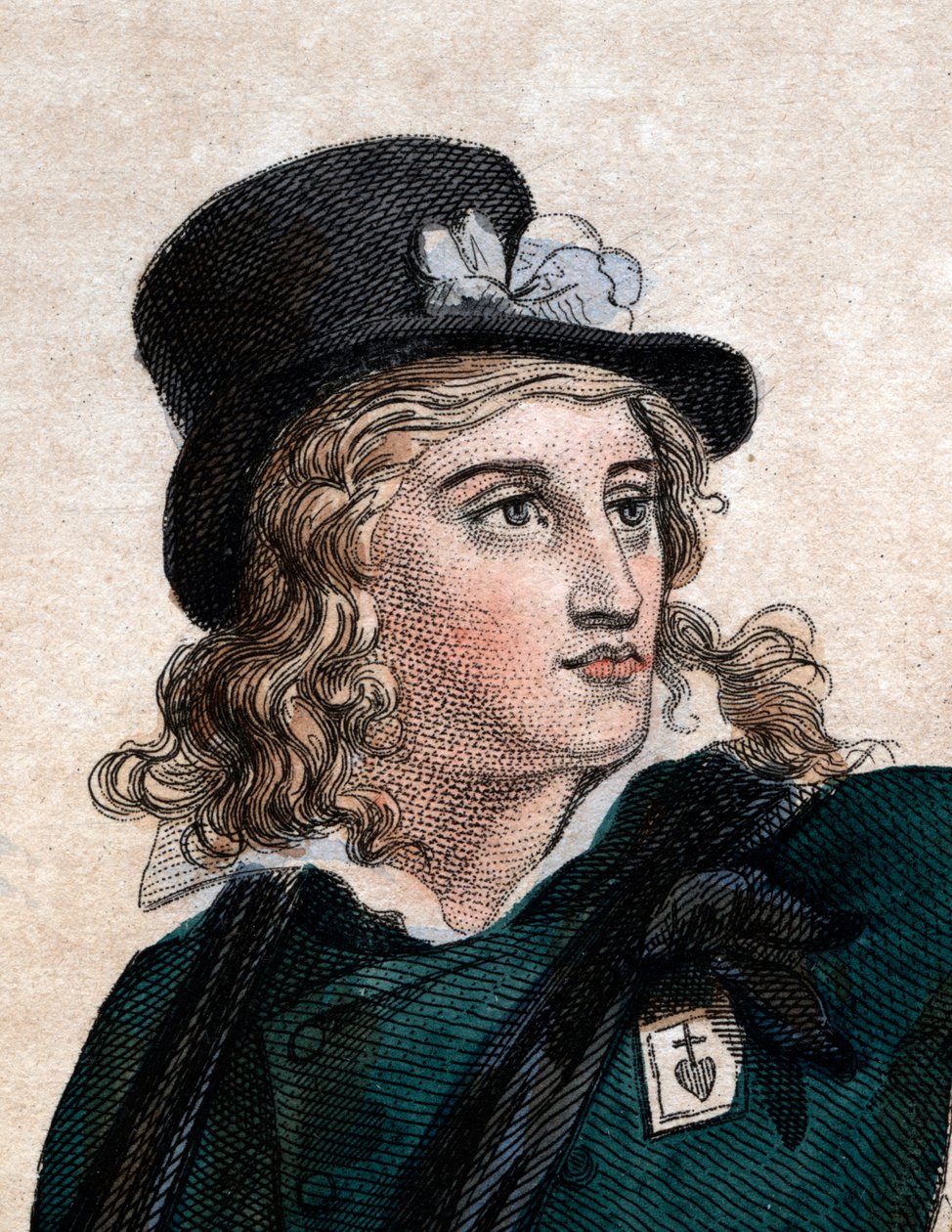 Portrett av Henri du Vergier (Verger), comte de La Rochejaquelein (1772-1794), general for den royalistiske vendeopprøret (War in the Vendee) under den franske revolusjonen. av French School