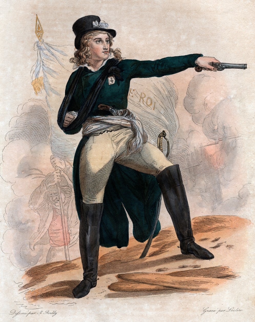 Portrett av Henri du Vergier (Verger), comte de La Rochejaquelein (1772-1794), general for den royalistiske vendeopprøret (War in the Vendee) under den franske revolusjonen. av French School