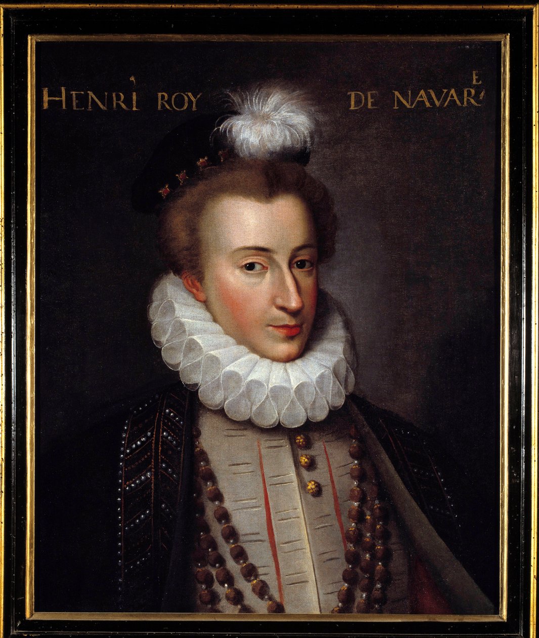 Portrett av Henry IV (1553-1610) Konge av Frankrike Maleri av den franske skolen. 1500-tallets søn. 0,51x0,61m. Pau, slottsmuseum av French School