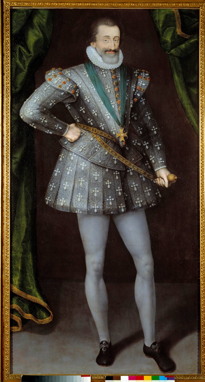 Portrett av Henry IV, konge av Frankrike (1553-1610) anonymt maleri fra 1600-tallet. Grenoble, Musee Des Beaux Arts. - Portrett av Henrik IV, konge av Frankrike (1553-1610). Anonymt maleri fra 1600-tallet. Beaux-Arts Museum, Grenoble, Frankrike av French School