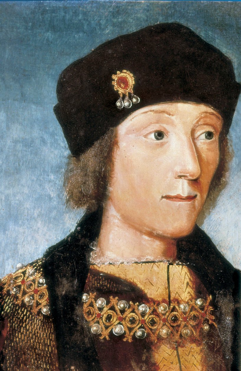 Portrett av Henrik VII, konge av England (1457-1509), anonym kunstner (maleri) av French School