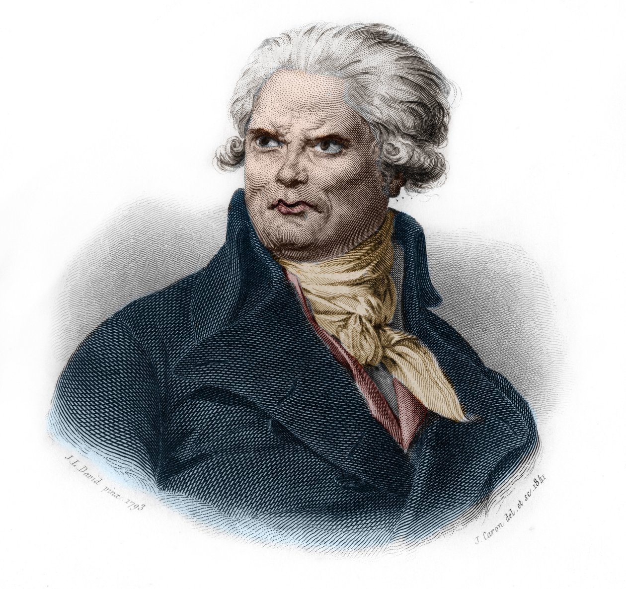 Portrett av Honore Gabriel (Honore-Gabriel) Riqueti, greve av Mirabeau (1749-1791), fransk politiker og revolusjonær. i "" LIBRE DES SPORERS"" av Louis de Cormenin Timon. 1842. Privat samling. av French School